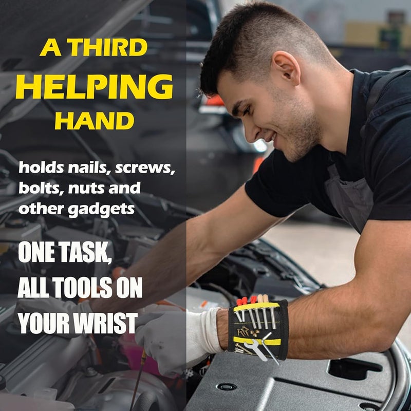 PPRAFDD Magnetic Wristband for Holding Screws, Drill Bits, Nails, Stocking Stuffers for Adults, Cool Gadgets for Christmas, Father's Day, Valentine's Day, Gifts for Handyman, Dad, Husband, Grandpa - Image 3